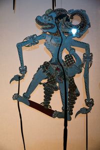 A shadow puppet featured in the permanent exhibition <i>Between Nature and Culture</i>, <!--LINK'" 0:237-->.