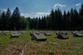 World War I Military Cemetery near Bovec.  More than 1.400 soldiers from the <i>Battles of the Isonzo</i> are buried in this Austro-Hungerian cemetery <!--LINK'" 0:932-->, 2014