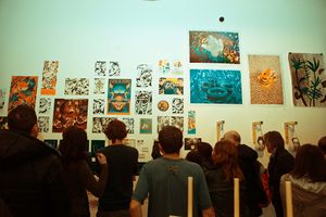 <i>Kamera</i>, the exhibition space of <!--LINK'" 0:138-->, is regularly used to exhibit the works of the younger generation of Slovene illustrators, 2015