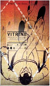 Poster for Vitrine, a series of visual arts exhibitions held at the outward facing display windows of <!--LINK'" 0:205-->.