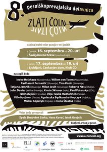 Poster for the 8th annual <i>Translation Workshop Golden Boat</i> - <i>Prevajalska delavnica Zlati čoln</i>, 2010
