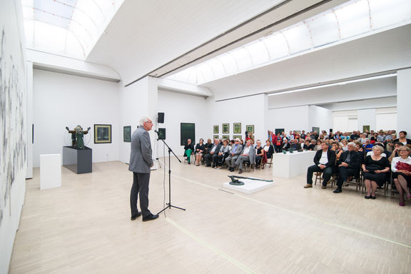 Opening of exhibition Jože Tisnikar, Death is not the end at Museum of Modern and Contemporary Art Koroška, 2018.
