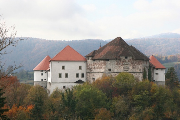 Turjak Castle view from the village