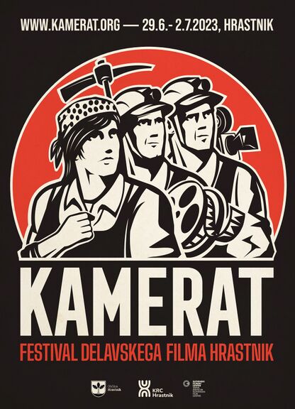 Poster for the KAMERAT Labour Film Festival in 2023. Author: Aljaž Košir