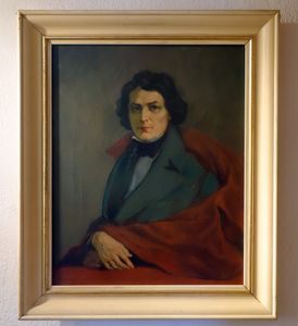 One of many portraits which <!--LINK'" 0:7--> painted of <!--LINK'" 0:8-->. Some historians consider this to be one of the most accurate portraits of the famous Slovenian poet. <!--LINK'" 0:9-->, 2013
