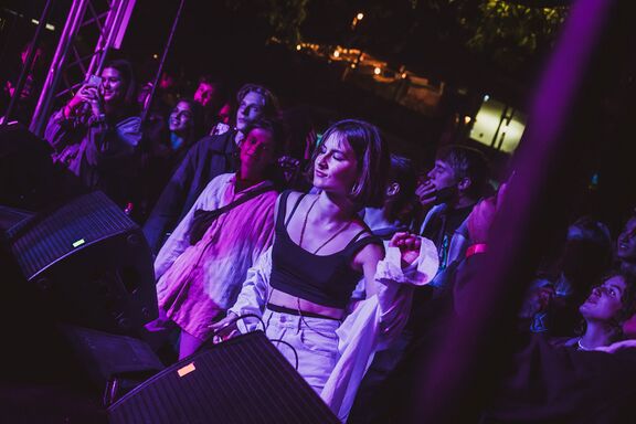 Dancing audience at the TRESK Festival, Ljubljana.