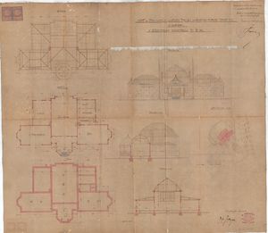 <!--LINK'" 0:374-->'s plans for the so called Jakopič pavilion - the studio of the painter <!--LINK'" 0:375-->, 1908.