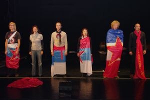 Theatre performance <i>Damned Be the Traitor of His Homeland!</i> by Oliver Frljić, Maribor Theatre Festival, 2010.