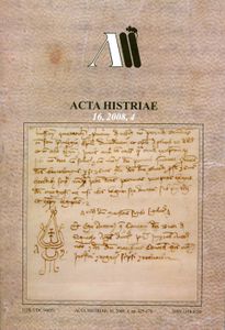 Acta Histriae cover, No. 4, 2008