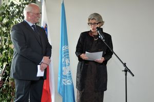 Presentation of the <!--LINK'" 0:350-->, presentation at UNESCO in Paris. Irina Bokova, UNESCO Secretary General, and Dr <!--LINK'" 0:351-->, Slovenian representative at UNESCO.