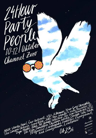 A poster for the 24 Hour Party People festival 2014