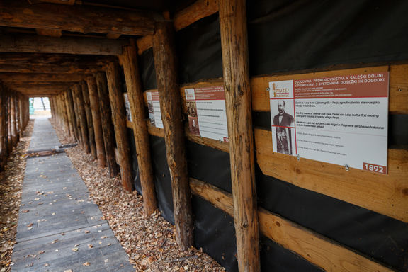 The presentation of wooden supports in mines and the history of coal mining in Šaleška valley, 2019.