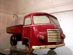 Wooden model of the Luka truck, built by TAM car factory (Tovarna avtomobilov Maribor) in the 1950s and named after <!--LINK'" 0:132-->, the national hero. From the <i>Memorial to Maribor Industry – Industrial Maribor in 20th Century</i> permanent exhibition