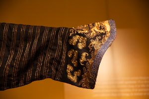 Embroidery detail on the cuff of the Emperor's Dragon Robe, 19th century, Qing dynasty, from the Skušek Collection, <!--LINK'" 0:214-->.