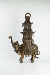 This Japanese bronze elephant pagoda incense burner is one of the many items featured in the online East Asian Collections in Slovenia. Collection of Objects from Asia and South America, <!--LINK'" 0:227-->, A7.