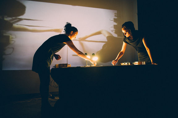 Neja Tomšič & Dewi De Vree, performing at Strictly Analog Festival, 2015