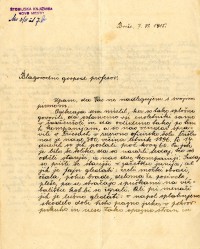 Jože Cvelbar (1895–1916) private correspondence (a letter to his professor), dated 7th June 1915. Item in Kamra portal -online digital archive