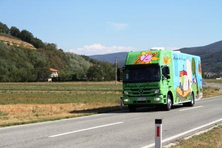 Bibliobus on the road, Lavrič Library, Ajdovščina, 2013