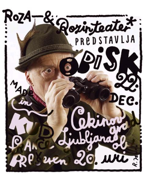 Poster for the performance Obisk, 2005