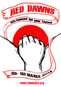 International Feminist and Queer Festival Red Dawns poster designed by Ana Čigon, 2014