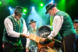 Traditional beer barrel opening at the <!--LINK'" 0:784-->, Laško, 2013