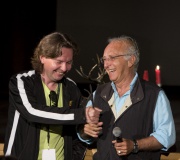 Ruggero Deodato receiving the Vicious Old Cat Award at the Grossmann Fantastic Film and Wine Festival 2009