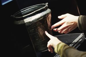 The bronze situla from Vače (500 BC), an original housed at the <!--LINK'" 0:48-->, is accessible to wider public at the <!--LINK'" 0:49--> as a part of the Slovene History exhibition, 2010
