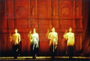 Lo Scrittore directed by Barbara Novakovič Kolenc, produced by Muzeum Theatre. Slovene National Theatre Drama Ljubljana, 1995. (From left to right: Mateja Rebolj, Janja Majzelj, Sanja Nešković Peršin, Petra Govc)