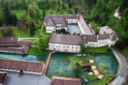An aerial photo of the former Bistra Carthusian Monastery, now the Technical Museum of Slovenia, 2014