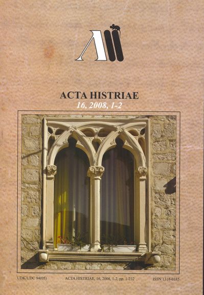 Acta Histriae cover, No. 1-2, 2008