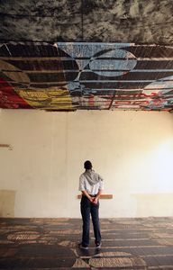Thomas Kilpper's installation, a huge woodcut and etching, at <!--LINK'" 0:210-->, <!--LINK'" 0:211-->, 2013.
