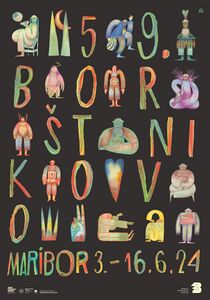 Poster for the 59th <!--LINK'" 0:2--> (<i>Borštnikovo srečanje</i>), 2024.