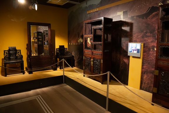 Stunning Chinese wooden furniture exhibited in the Skušek Collection at the Slovene Ethnographic Museum.