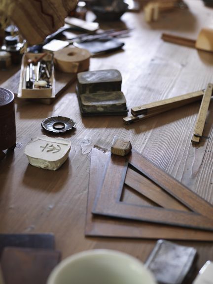 Drawing utensils preserved in situ at the Plečnik House, 2015.