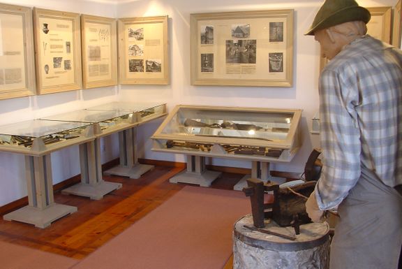 A collection of nails in the blacksmith's museum Kropa Iron Forging Museum in Radovljica