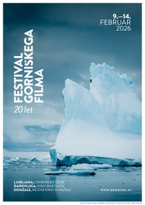 Poster for the 20th Mountain Film Festival in 2026. Designed by Rok Pezdirc.