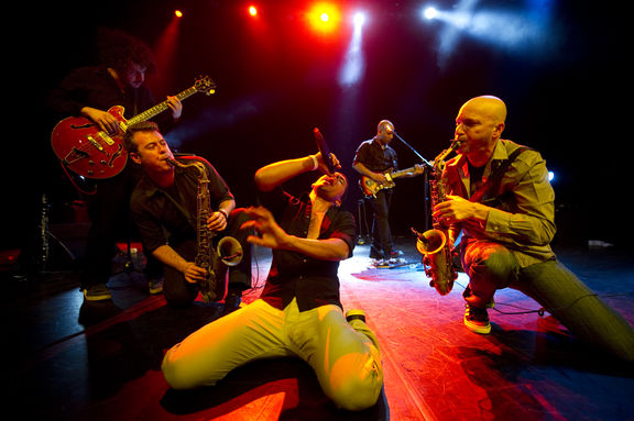 Balkan Beat Box performing at Kino Šiška Centre for Urban Culture, Druga Godba Festival, 2011