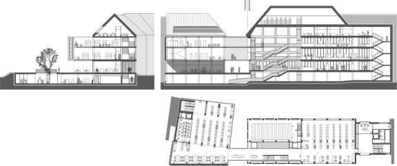 Plan of the Celje Central Library by the Stvar Architects, 2011