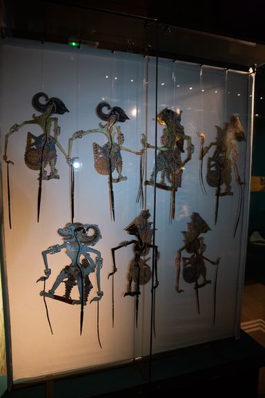 Shadow puppets in the permanent exhibition Between Nature and Culture, Slovene Ethnographic Museum.