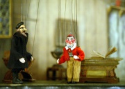 Doctor Faustus performance staged in 2005 with the puppets made in 1938 by Milan Klemenčič. Directed by Jelena Sitar, music by Igor Cvetko, produced by Ljubljana Puppet Theatre