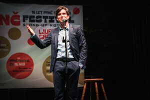 Slovenian musician, comedian and TV presenter <!--LINK'" 0:35--> at the <!--LINK'" 0:36--> 2022. Author: Jaka Škrlep