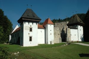 The upper <i>Carthusian monastery</i> in Stare slemene, part of the <i>Žiče Carthusian monastery</i> complex in the county of Slovenske Konjice. <!--LINK'" 0:59-->