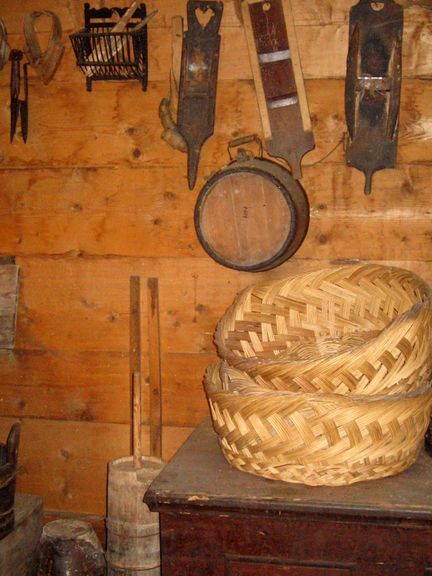 Wood working tools in the farm workshop, Pocar Homestead, Mojstrana