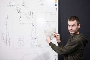 <!--LINK'" 0:193--> presenting concepts of non-linear feedback, logic circuits, circuit-bending and physical processing of sound at <!--LINK'" 0:194-->, 2018.