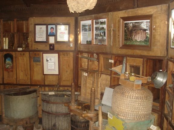 Part of the museum's collection of historic bee keeping equipment which includes a range of documentation, Apiculture Museum in Krapje