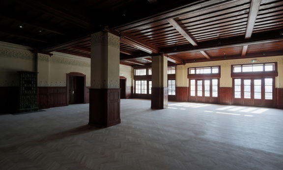 Interior of the Švicarija Art Centre, located in Tivoli Park in Ljubljana, 2017.