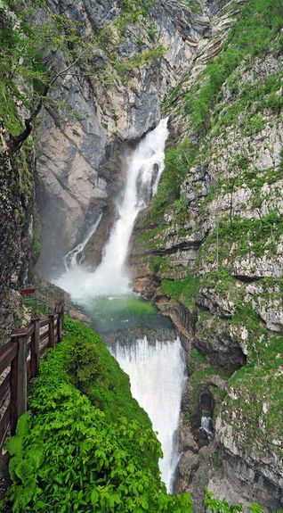 The Savica Waterfall in the Triglav National Park, the source of the Sava River