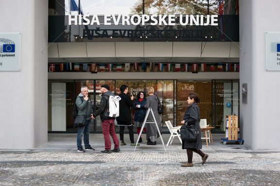 The entrance to European Union House, 2018.