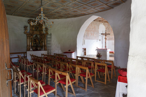 Interior of Rotunda of Saint John the Baptist in Muta, 2019.