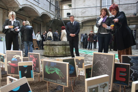 Opening of graphic design exhibition Najboljše iz Vojvodine at the Atrium of the Magistrat Gallery (Ljubljana Town Hall) in Ljubljana